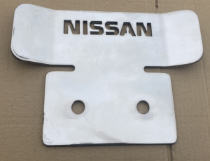 Heavy Duty Stainless Steel Towbar Guard - Nissan Logo (lower version)